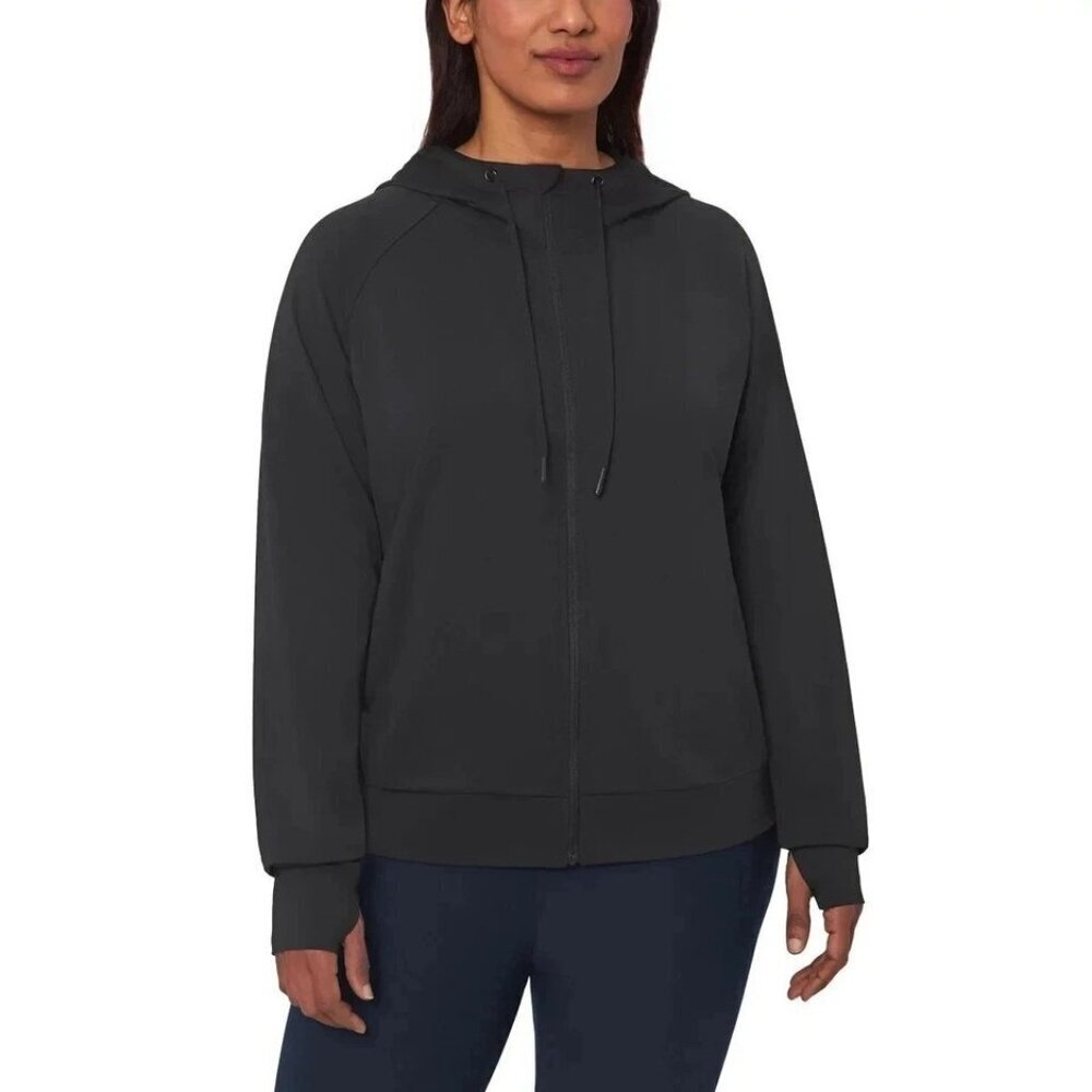 NEW Mondetta Lightweight Women's XXL Full Zip Hoodie Black  G1483